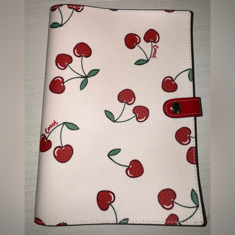Bnwot Authentic Cherry Print COACH journal.